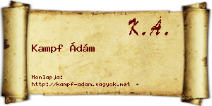 Kampf Ádám névjegykártya